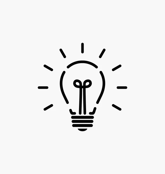 Vector gloeilamp pictogram met concept van idee. Brainstormen. — Stockvector