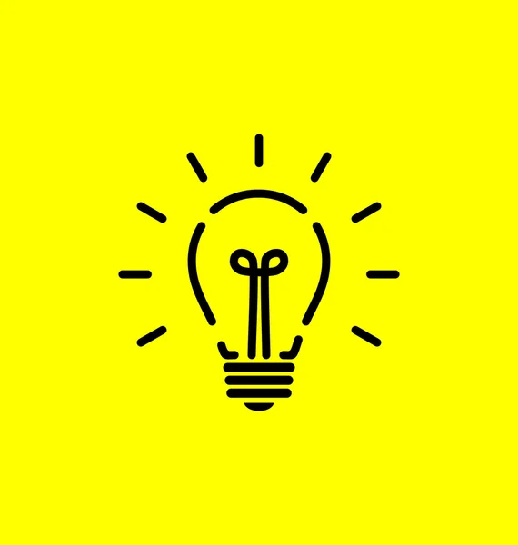 Icona della lampadina vettoriale con concetto di idea. Brainstorming . — Vettoriale Stock