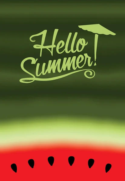 Fundo de verão vetorial. Olá Verão vetor lettering texto . — Vetor de Stock