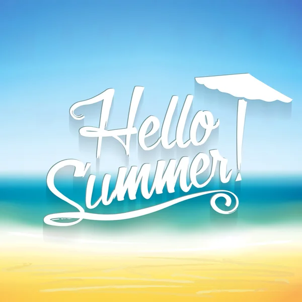Διάνυσμα φόντο το καλοκαίρι. Γεια σας καλοκαίρι διάνυσμα γράμματα κείμενο. — Διανυσματικό Αρχείο