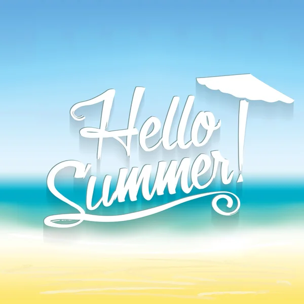 Vector summer background. Hello Summer vector lettering text. — Stock Vector