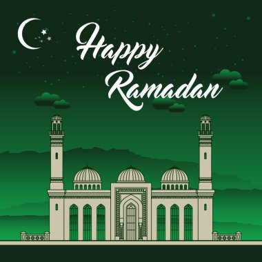 Ramazan tebrik kartı vektör çizim.