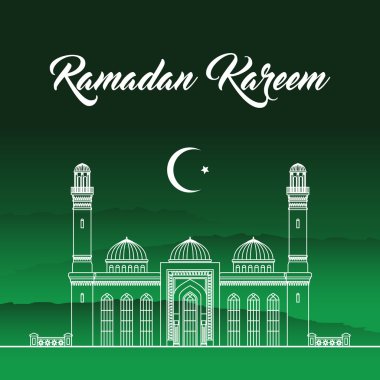 Ramazan tebrik kartı vektör çizim.