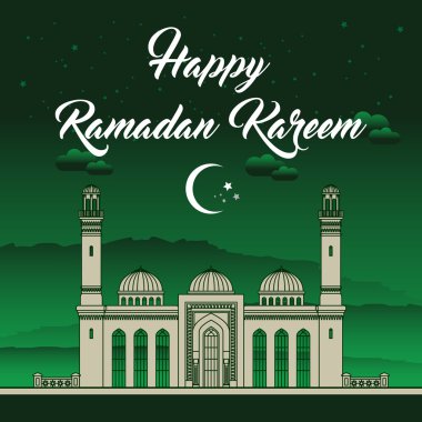 Ramazan tebrik kartı vektör çizim.