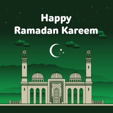 Ramazan tebrik kartı vektör çizim.