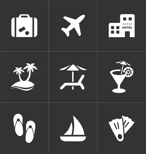 Vacation icons set. Travel signs. — Stock Vector