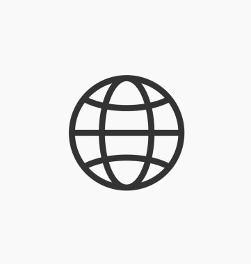 Simge toprak / düz stil izole işareti. Dünyanın küre simgesini.