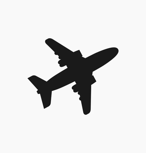 Icono de avión / signo en estilo plano aislado. Símbolo de vuelo del avión — Vector de stock