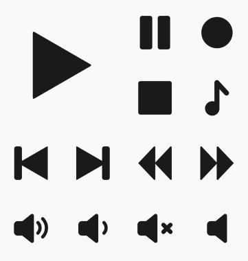 Media player düğmeleri kümesi