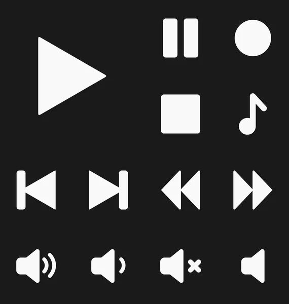 Set butoane media player — Vector de stoc