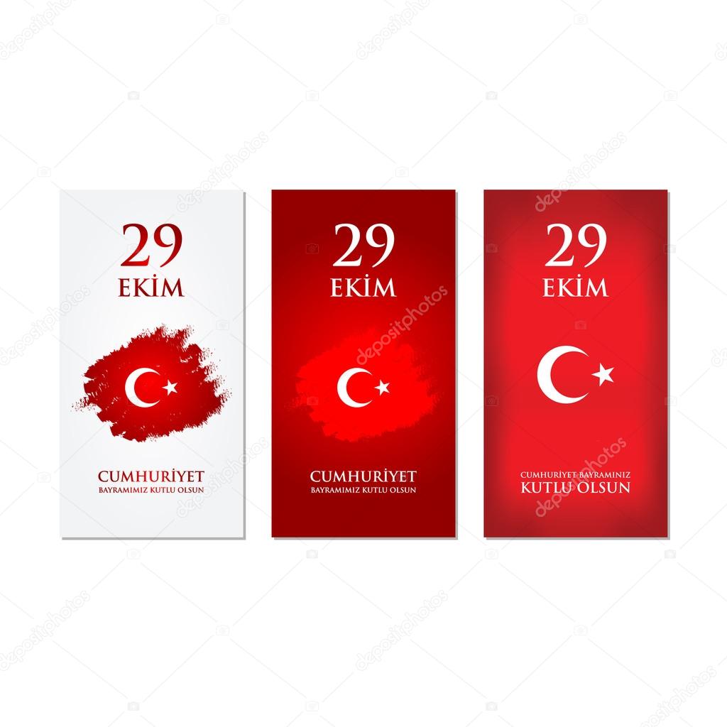 29 Ekim Cumhuriyet Bayraminiz kutlu olsun. Translation: 29 octob