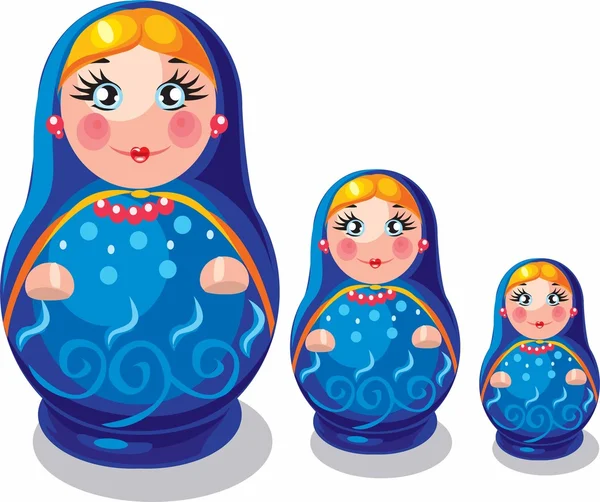 ロシアの入れ子人形ベクトル図 — ストックベクタ