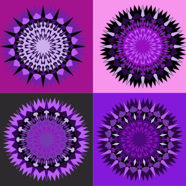 Mandala. Vektör çizim. Arka kümesi.