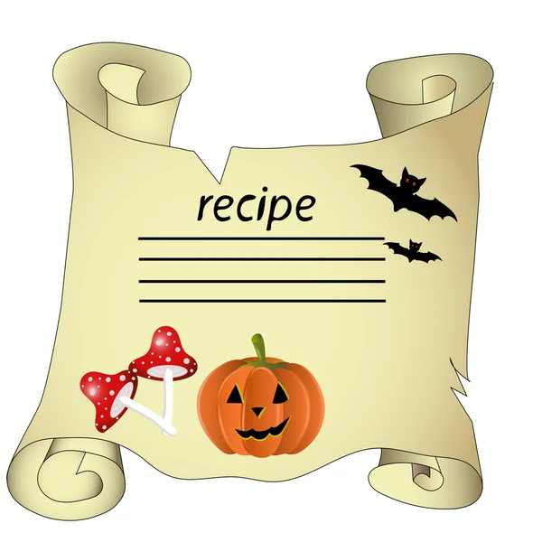 Feliz Halloween vector ilustración. Forma de vacaciones para recetas — Vector de stock