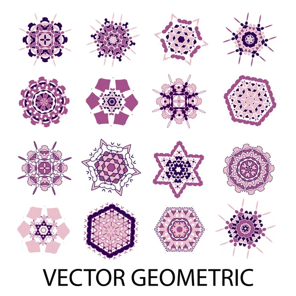 I modelli geometrici impostano l'illustrazione vettoriale. Può essere usato come loghi. Elementi per creare modelli senza soluzione di continuità. Ornamento arabo. Mandala — Vettoriale Stock