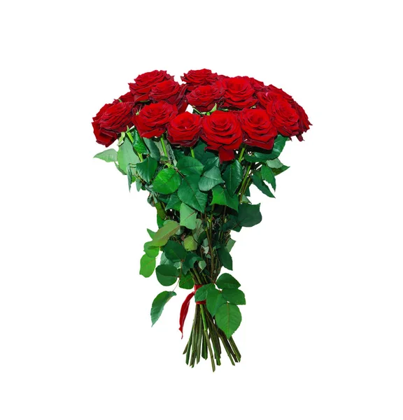 Bouquet Natural Red Roses Isolated White Background Royalty Free Stock Photos