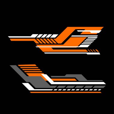 Vektör tasarımı koleksiyon vektör çıkartma araba şeridi çizgileri. araba ambalajı şeritleri