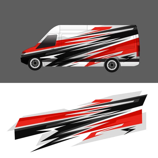 karavan çıkartması tasarım vektörü. kargo aracı teslimat etiketi