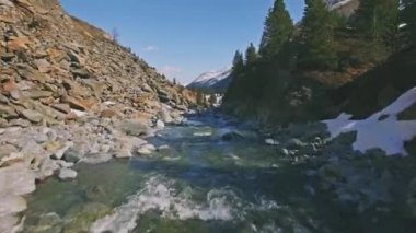 Avusturyalı bir vadide güzel nehir