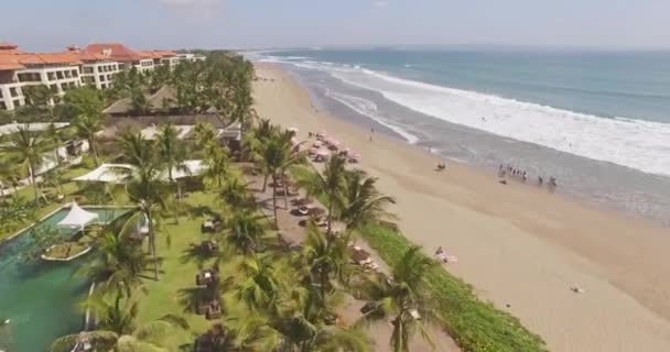 Seminyak Strand von bali Luftaufnahme — Stockvideo