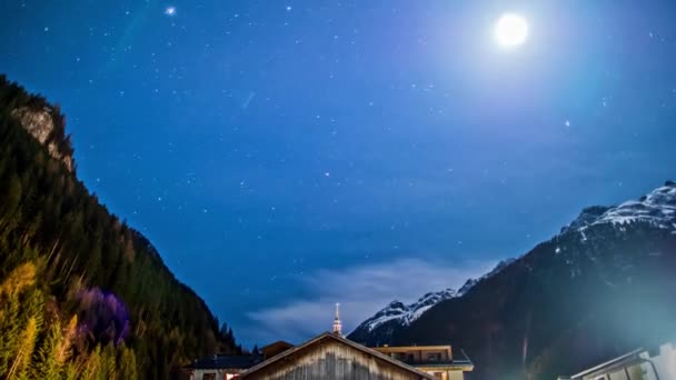 Notte in una valle in Austria — Video Stock