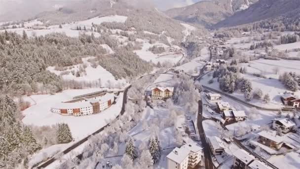 Italian valley, covered with snow — Stock Video