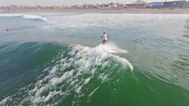 Surfer on a mellow wave — Stock Video