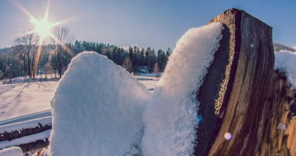 Motionlapse φρέσκο χιόνι — Αρχείο Βίντεο