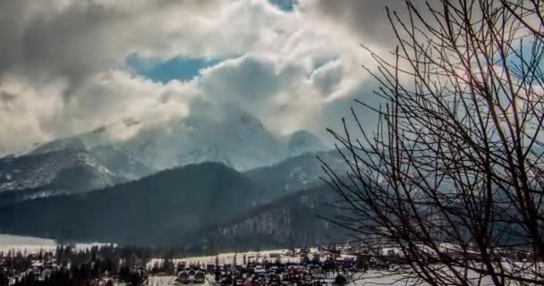 Zeitraffer des Tatra-Gebirges zakopane — Stockvideo