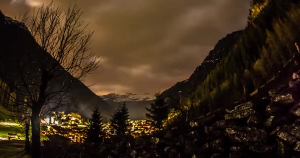 Moto notturno della valle del Kaunertal — Video Stock