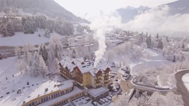 Italian valley, covered with snow — Stock Video