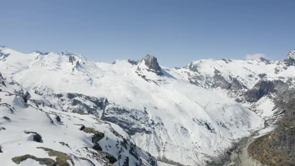 Βουνά Χειμώνας Ελβετικά Vals Aerial — Αρχείο Βίντεο