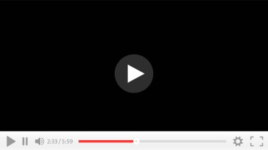 Video oynatıcı arayüzü. Düğme çal. Video işaretini oynat. Web ve mobil uygulamalar için şablon - stok vektörü.