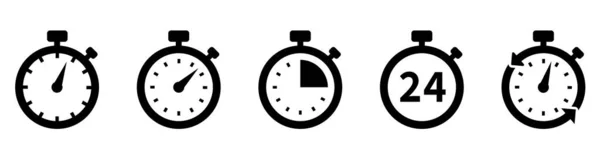 Timers Pictogram Ingesteld Countdown Timer Symbool Timer Stopwatch Collectie Stock — Stockvector