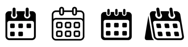 Icônes Calendrier Définies Icône Calendrier Hebdomadaire Plan Style Plat Symbole — Image vectorielle