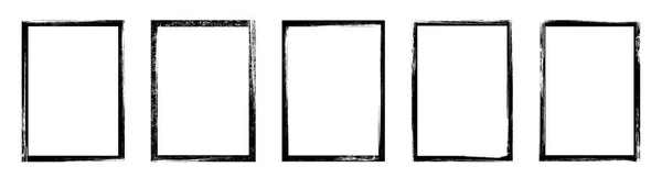Coleção Grunge Frames Desenhar Fronteiras Quadrado Backgounds Texturas Vetor Estoque — Vetor de Stock