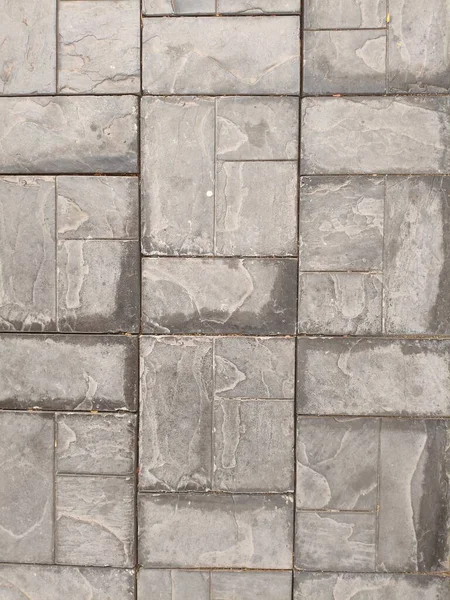 Dikdörtgen Taş Döşemeli Dokulu Gri Asfalt