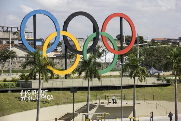 Anéis Olímpicos Rio 2016 — Fotografia de Stock