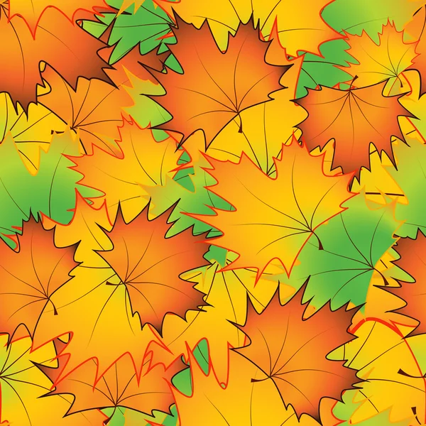 Modèle sans couture avec feuilles d'érable d'automne illustration vectorielle — Image vectorielle