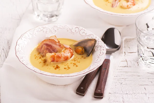 Delicious cream chowder soup — Stock Image Delicious cream chowder soup Stock Image