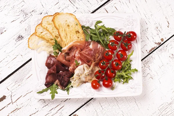 Assortment of traditional italian appetizers — Stock Photo, Image