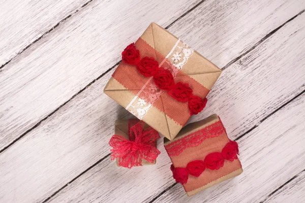 Pile of gift boxes. Valentines day concept — Stock Photo, Image