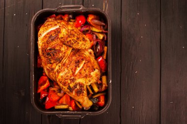 Fırında sebzeli ızgara tavuk