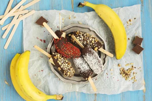 Παγωμένη μπανάνα popsicles — Φωτογραφία Αρχείου