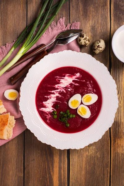 Beetroot gazpacho soup — Stock Image Beetroot gazpacho soup Royalty Free Stock Photos