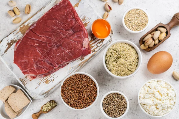 Żywność bogata w aminokwasy — Zdjęcie stockowe