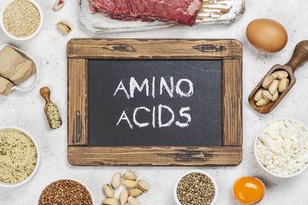 Alimentos ricos em aminoácidos — Fotografia de Stock