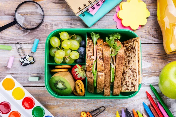 Scatola sana pranzo scuola — Foto Stock
