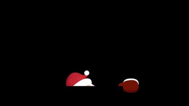 有阿尔法频道的圣诞录像动画 圣诞老人笑了 — 图库视频影像