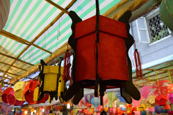 Decoração lanternas coloridas em meados do outono festival — Fotografia de Stock